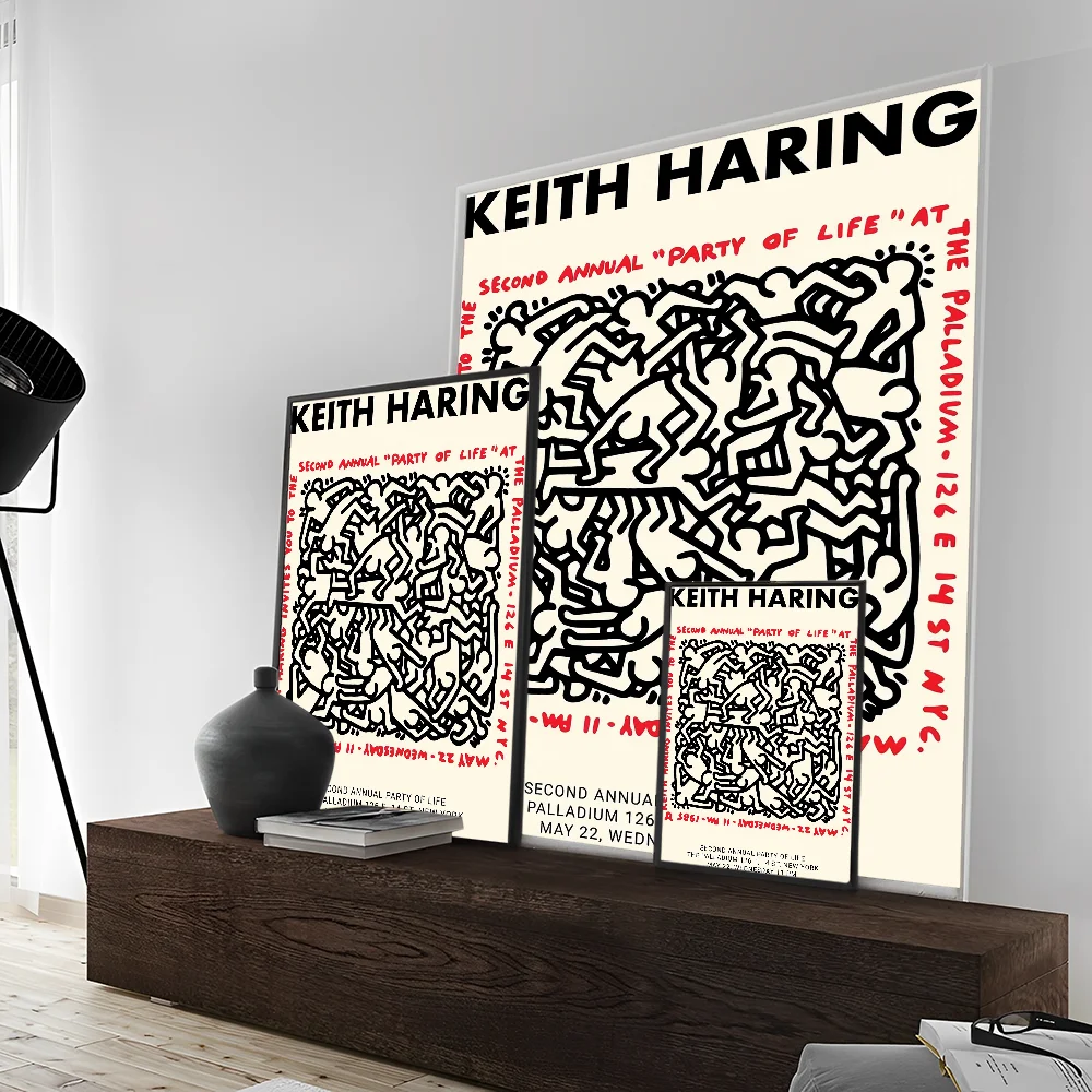 K-keith-H-haring Printing DIY Sticky Poster Whitepaper Prints Posters Artwork Vintage Decorative Painting