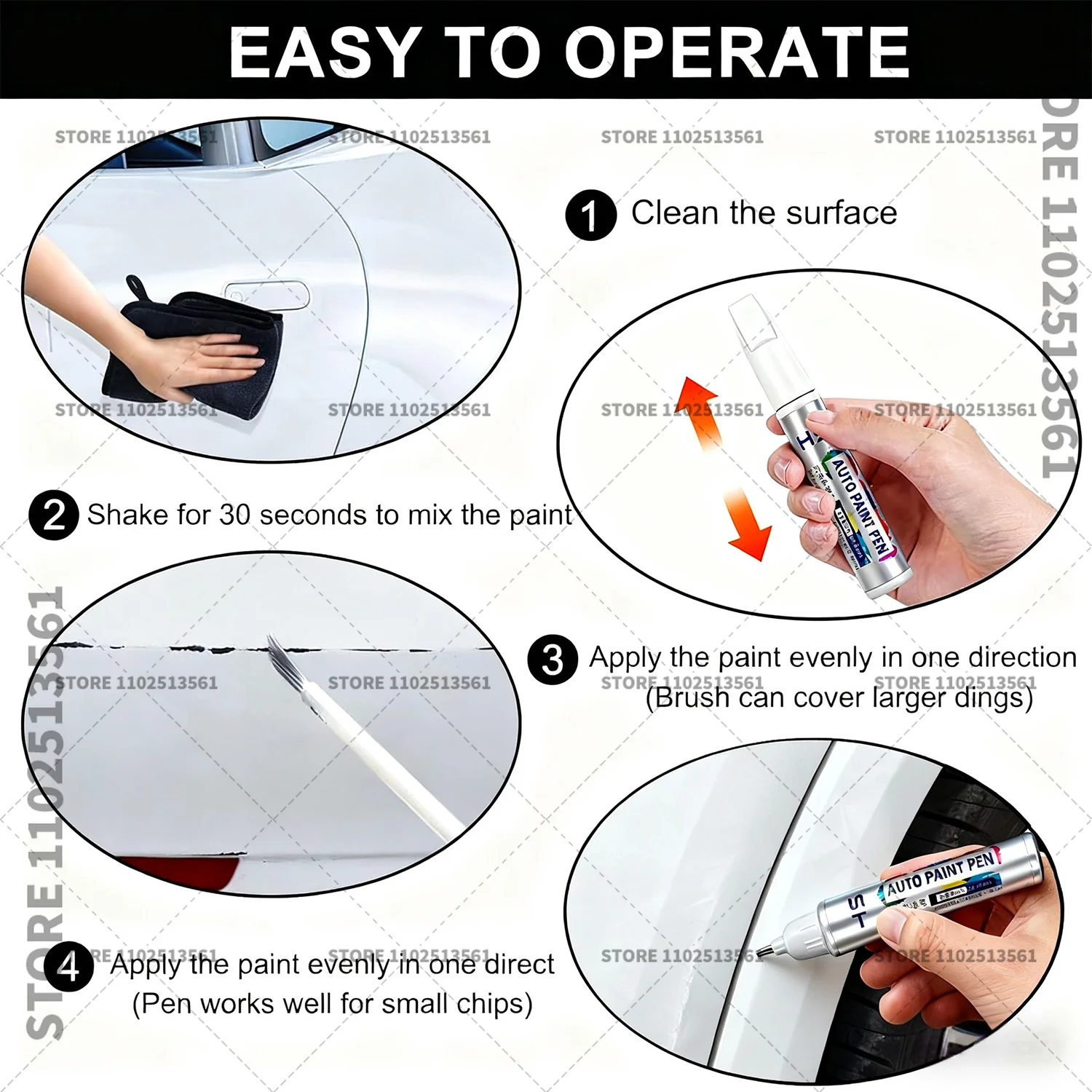 قلم إصلاح طلاء السيارات اللمس حتى مزيل الخدوش لتقوم بها بنفسك اكسسوارات السيارات الأبيض QYA الأزرق RPR أسود GNE البني الأحمر NNP لرينو كادجار