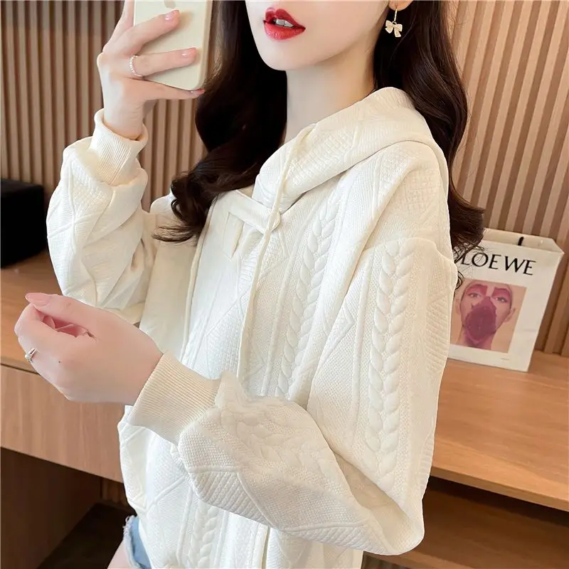 

Women's New Oversized Loose Hooded Sweatshirt with Versatile Design for Reducing Age and Slimming Top Ins
