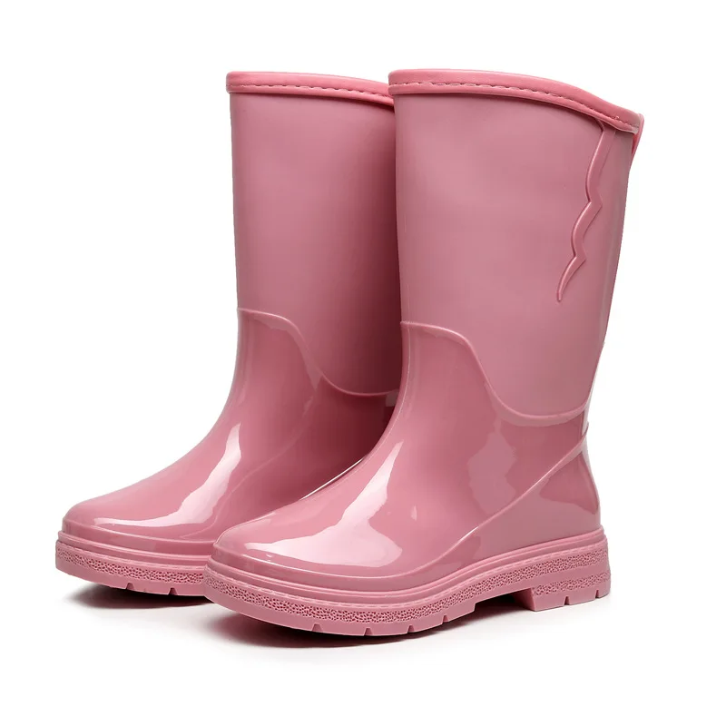 

Women Rainboots Fashion Casual Non-slip Work Shoes Outside Waterproof Mid-calf High Boots Removable Warm Plush Boots Four Season