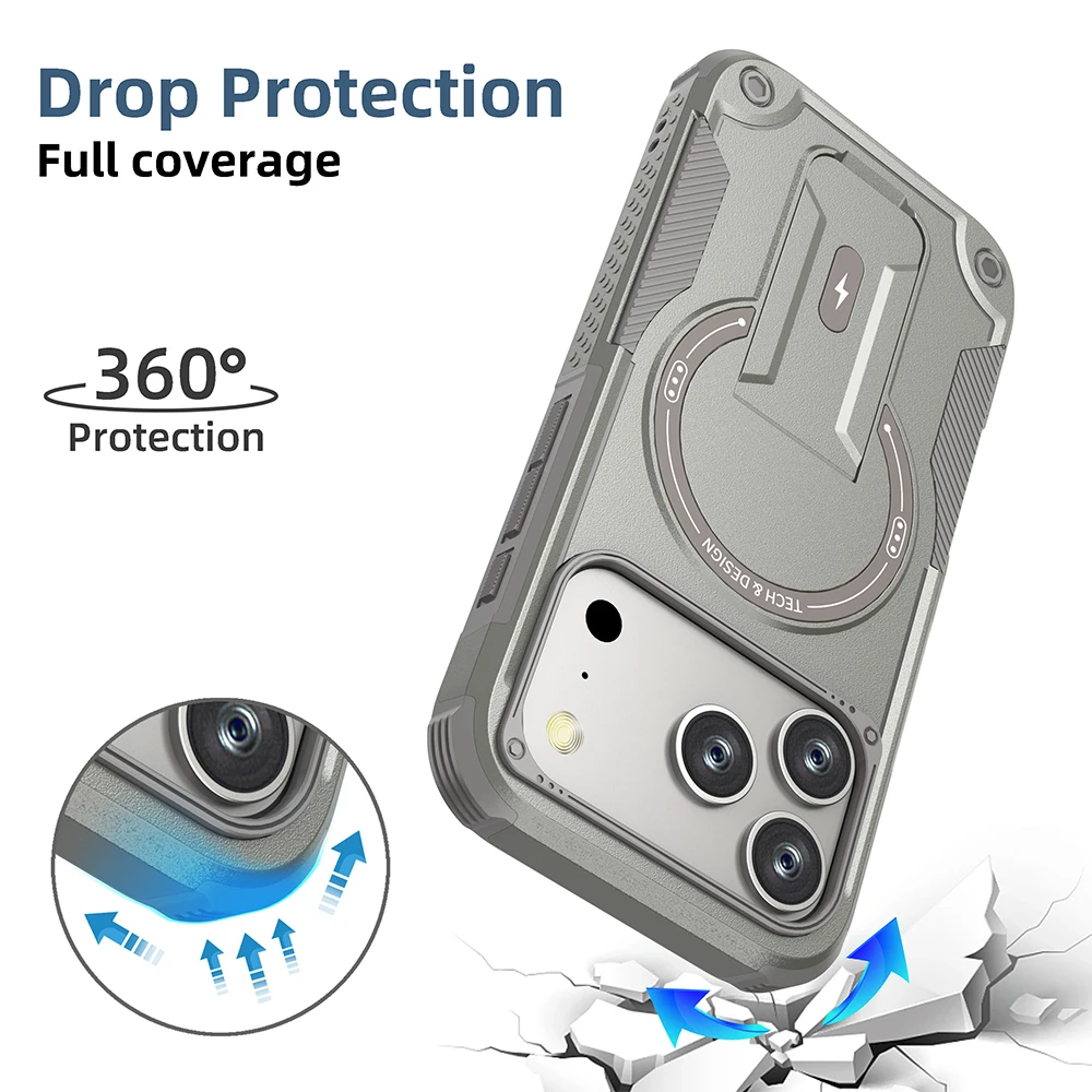 Magnetic Case Compatible Shockproof Protective Shell for iPhone 17 Pro Max 16 15 Plus 14 Pro 13 12 Pro 11 Cover view 3