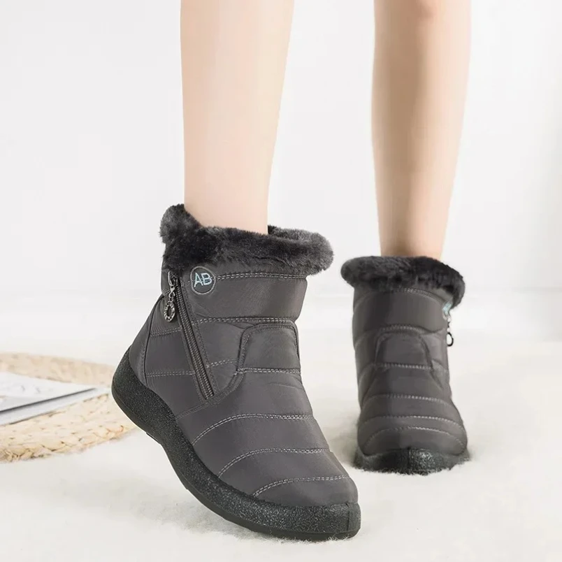 

2025 Women Boots Thick Bottom Ankle Waterproof Boots Fashion Women Shoes Solid Color Ladies Shoes Female Sneakers