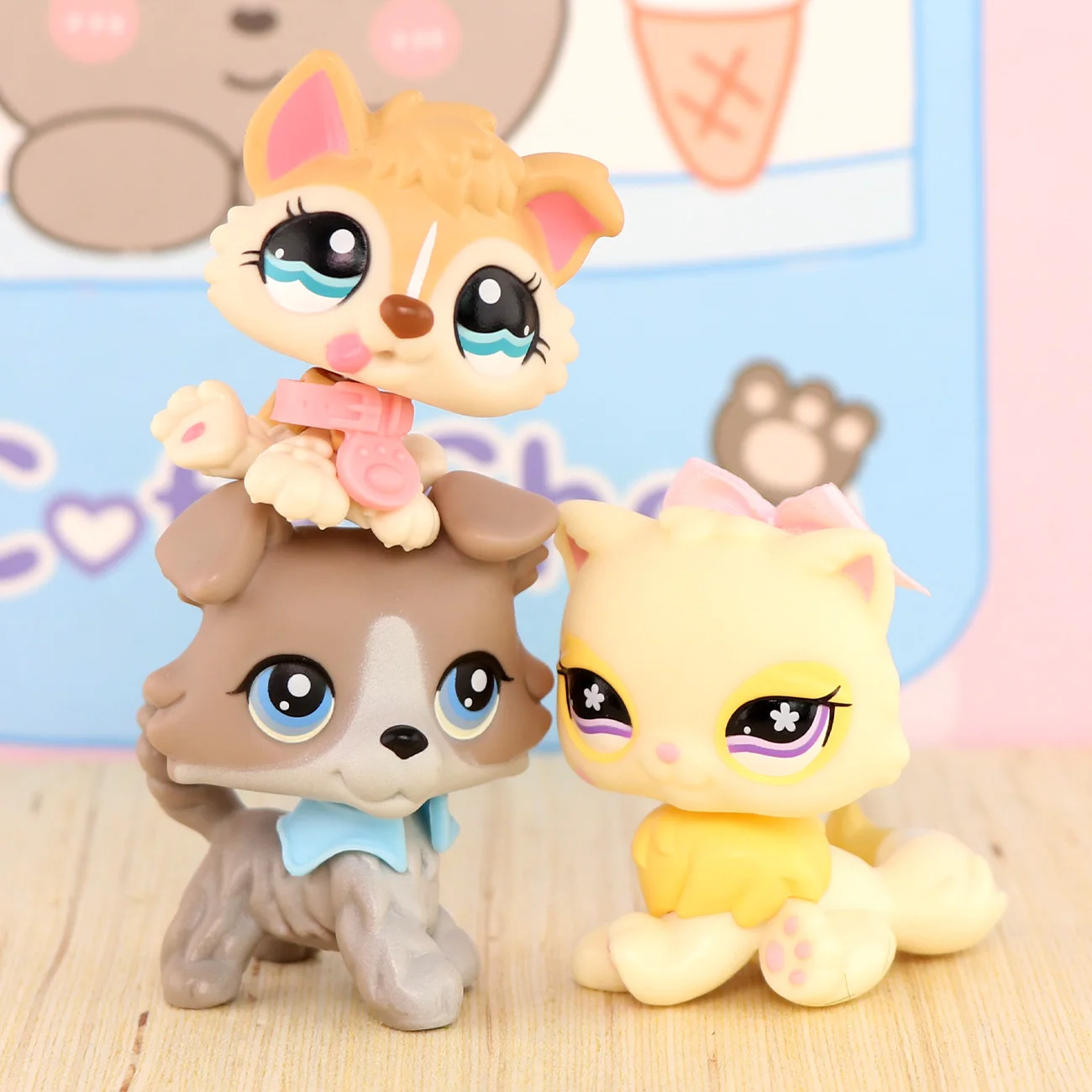 Minilpsshop Persian Cat #763 Yellow Baby Husky Dog 1013 Yellow