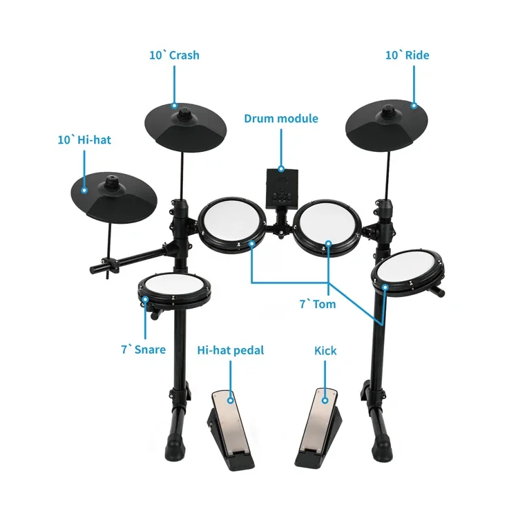 Most Realistic Best Playing Musical Drum Set Factory Wholesale Price Electronic Drum Kit