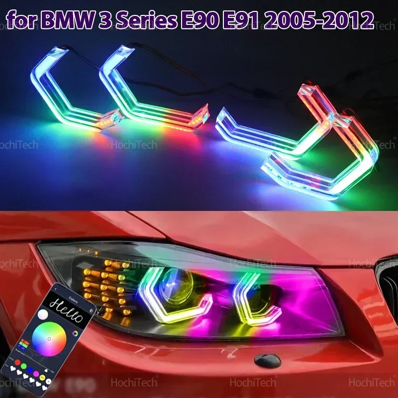 

Sequential APP Remote control M4 style Muti-colored modes Angel Eyes Ring LED Turn signal For BMW 3 Series E90 E91 2005-2012