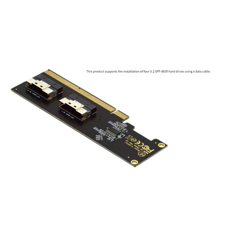 U.2 PCI-E Adapter, Maximize Your Pcie Potential: Pcie 3.0 4.0 X16 To 2-Port SFF-8654 8I Riser Adapter Card Durable Easy Install