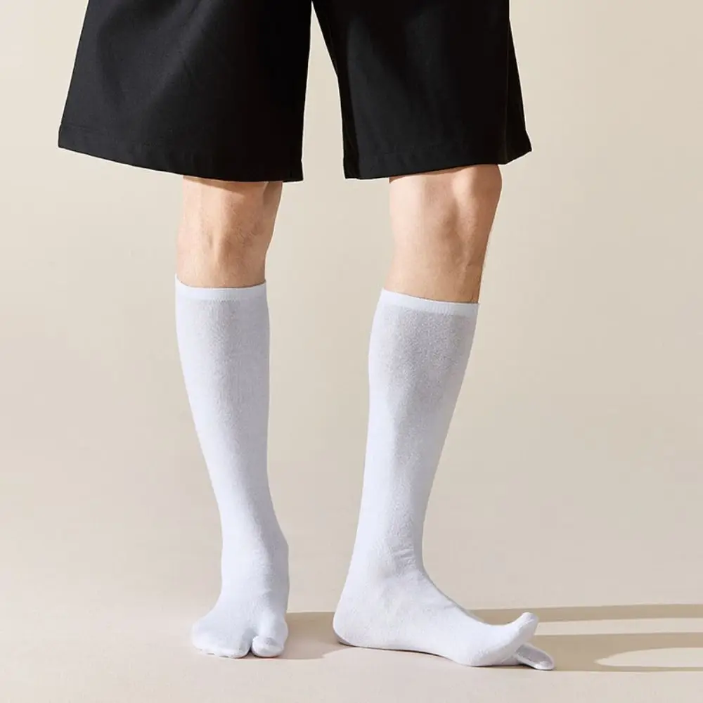 

3Pairs Elastic Anti Slip Two Toed Cotton Socks Business Women Men Toe Separator Socks Solid Color Mid-calf Split Toe Sock Unisex