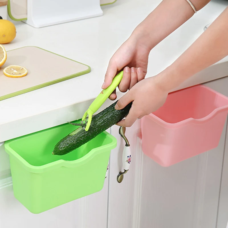 New Hanging Kitchen Trash Can Cabinet Door Mount Drawer Counter Waste Bin Basket For Kitchen Waste Bins Household