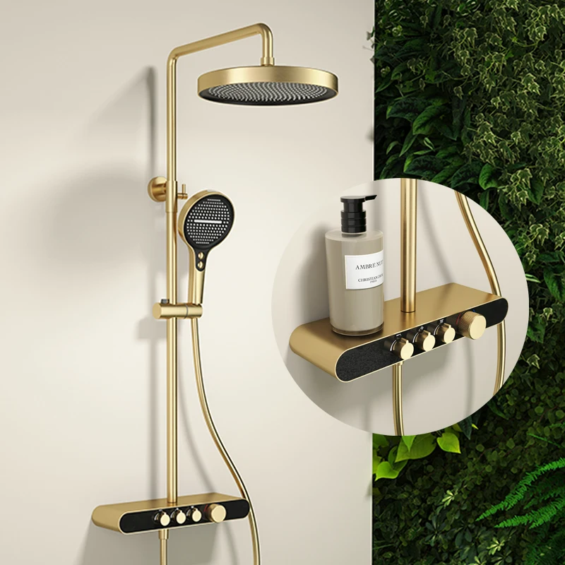 Low MOQ Customized  Surface Mounted  Three-function Shower Set  Shower Set Bathroom