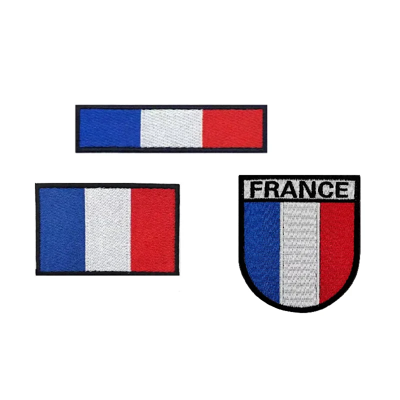 France  flag  patch Embroidered Patch Hook & Loop Sew on Embroidery Military Badge