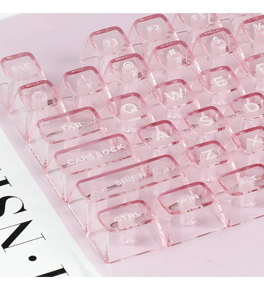 Keycaps 146 keys suitable for 87/98/104/108 mechanical keyboards pomegranate pink keycaps for PC transparent ASA height