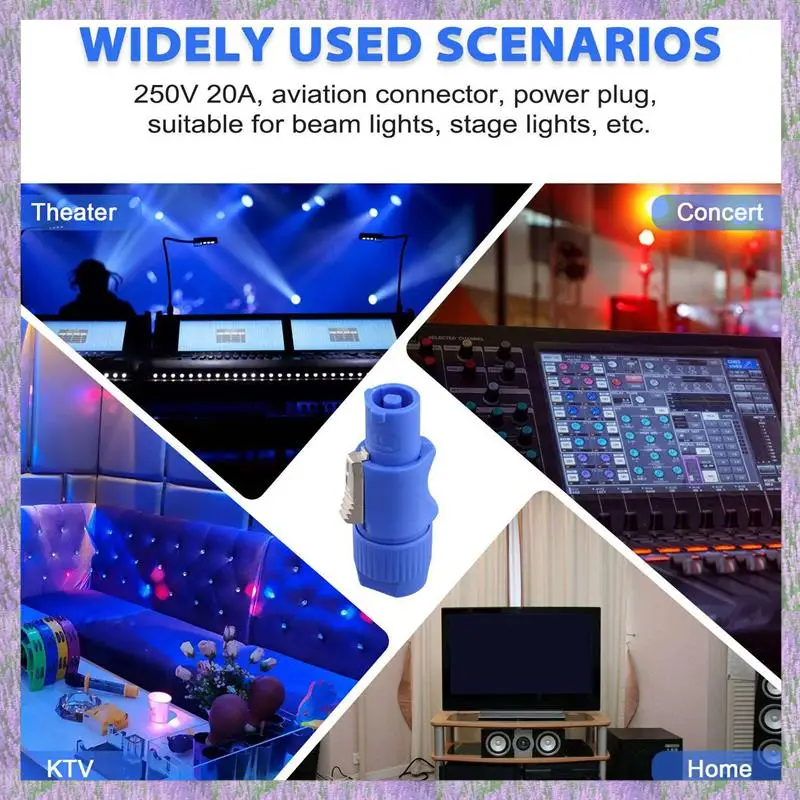 

2025 New-20Pcs 3 PIN Male Powercon Connector Signal Input Jack For Light Stage Light Power Input