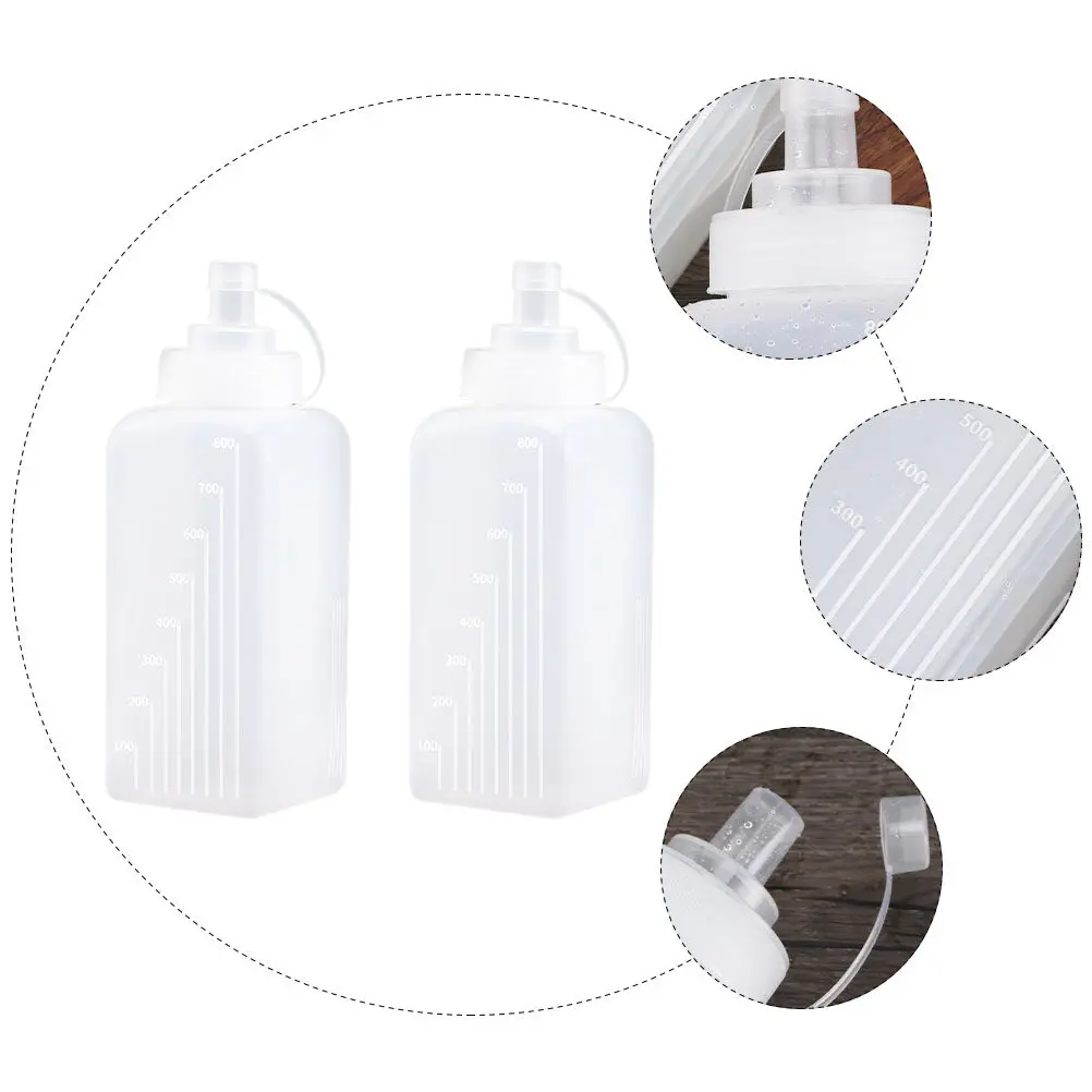 2Pcs Plastic Squeeze Bottles Wide Mouth Leakproof Kitchen Sauce Dispensers for Home Salad Dressing Jam Honey Storage view 4