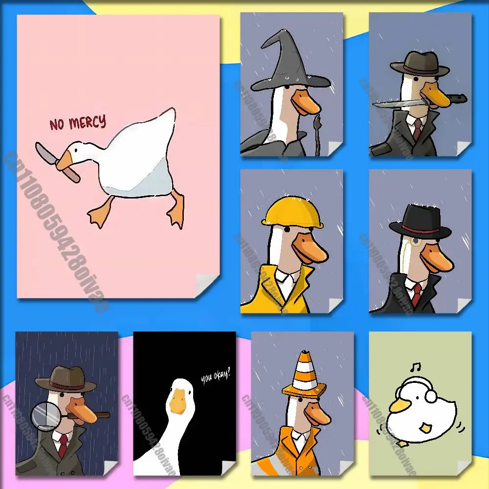 

Cartoon Goose Duck Cute Poster Wall Sticker For Bedroom 30x40cm Self-adhesive Decoration Fans Playbill Cover