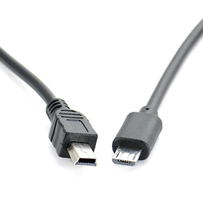 1pc Micro USB męski do Mini USB męski Adapter danych przewód konwertera kabel danych 25cm