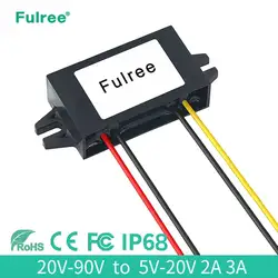 20-90v DC DC Converter Reducer 24v 36v 48v 60v 72v to 12v Step Down Buck 5A 12v dc Voltage Regulator for Golf Cart Car Device