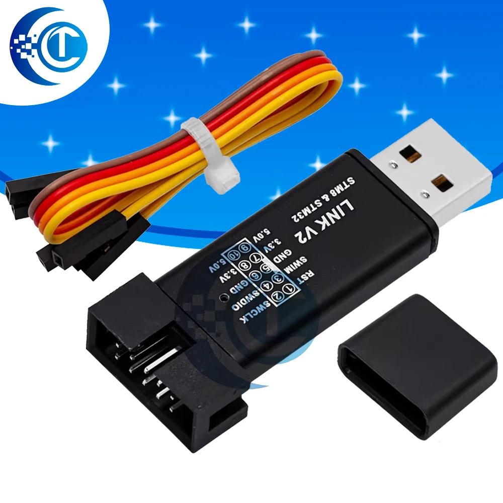 1 шт. 1 комплект ST LINK Stlink ST-Link V2 Mini STM8 STM32 симулятор загрузки программатор программирования с покрытием кабель DuPont