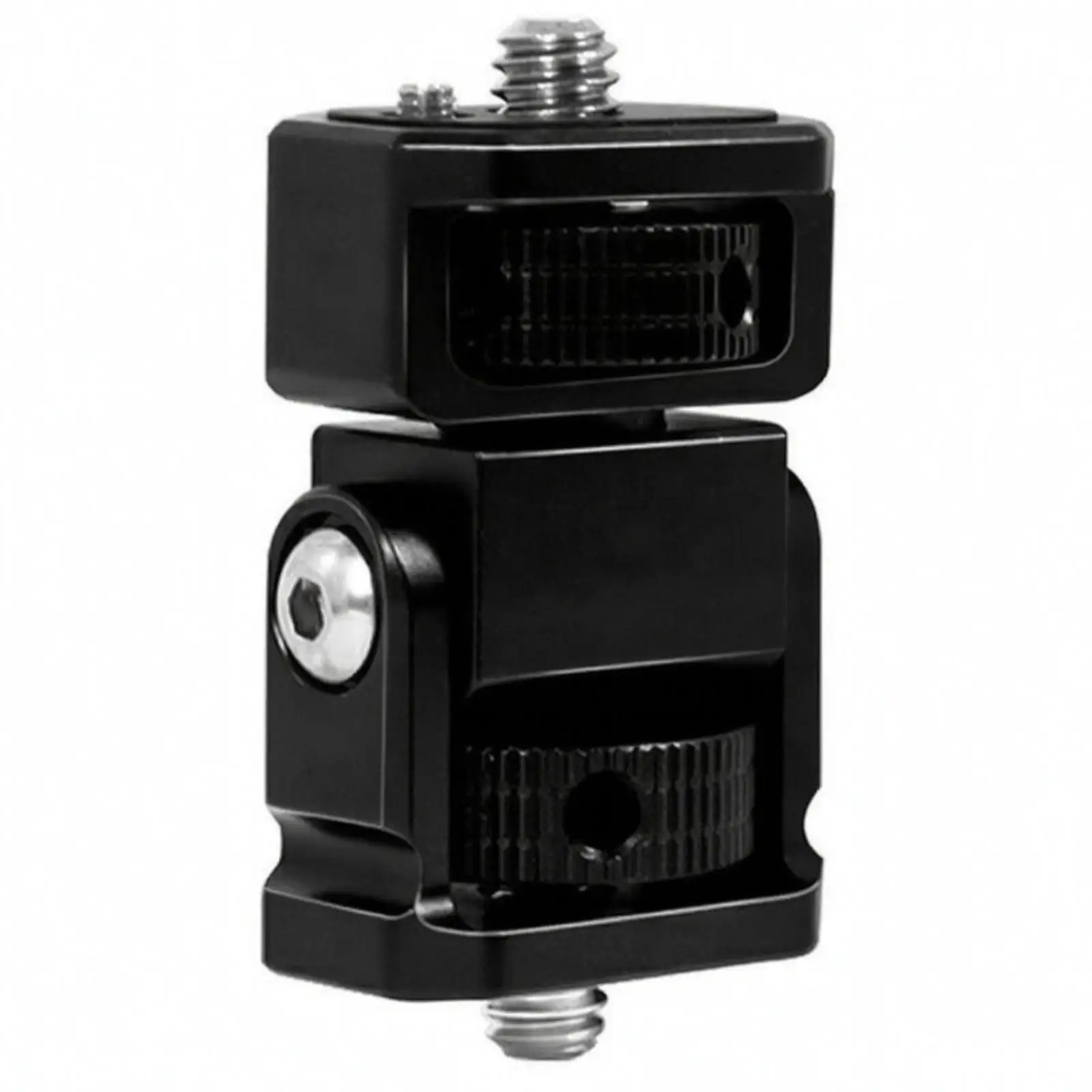 Mini Pan Tilt Monitor Mount Bracket for DSLR Mirrorless Action Camera with Two Point Locating Discs