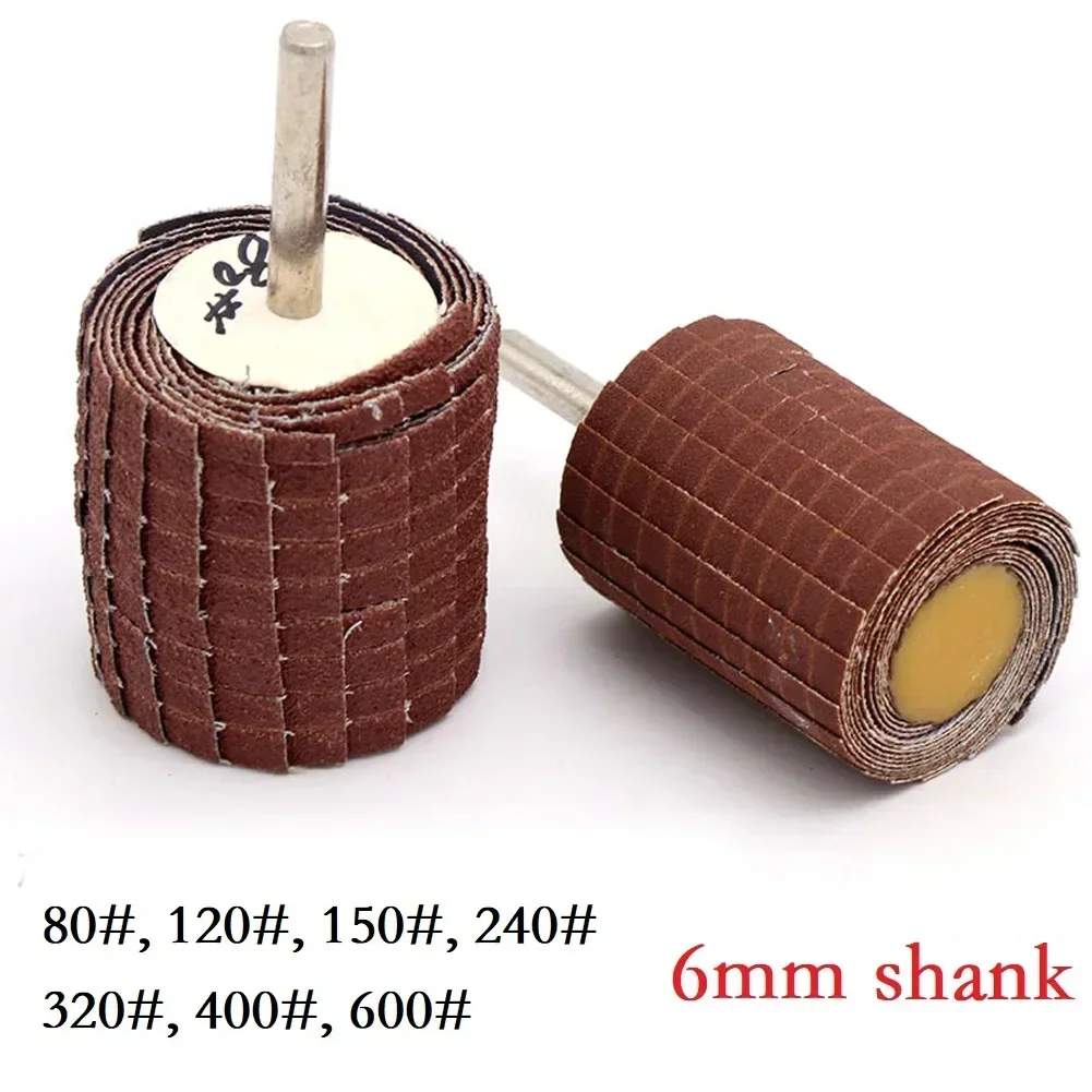 1pcs Shank Mounted Abrasive Sanding Flap Wheel Cloth Striping Polishing Grinding For Curved Wood Carving Wheel Grinding Head