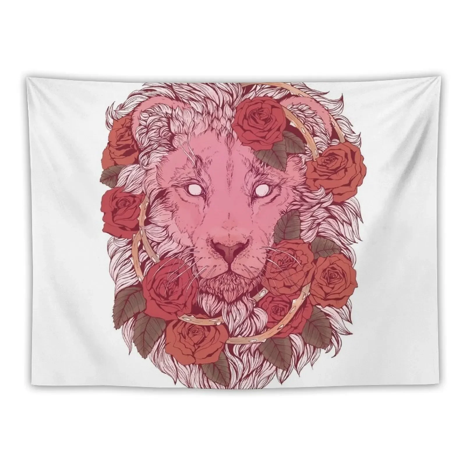 

Lion of Roses Tapestry Home Decoration Aesthetic Home Decor Tapestry