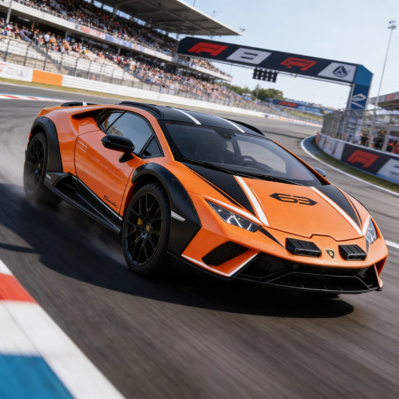 

1:24 Huracan Sterrato Edition Alloy Car Model with Sound & Light, Sliding Vehicle, Cabinet Display Decoration Ornament