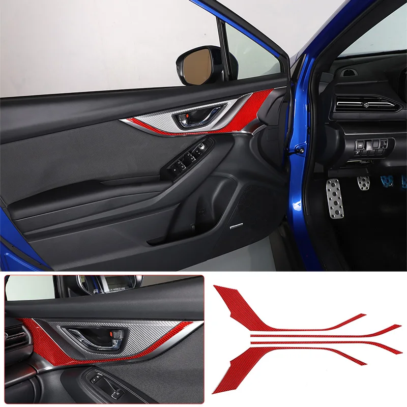 For 2021-2023 Subaru WRX Soft Carbon Fiber Car Inner Handle Frame Decorative Strip Car Interior Decoration Accessories