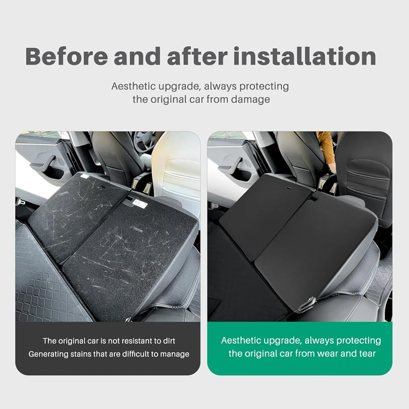 Rear Seat Back Pads for Tesla 2024-2026 Model 3 Highland Leather Second Row Seats Backrest Protector Anti Kick Pad Accessories