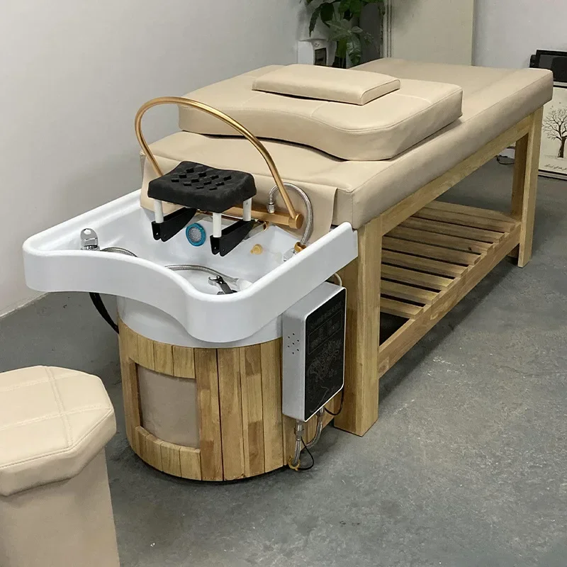 Hairdressing bed Hairdressing salon special constant temperature water cycle fumigation automatic intelligent electric massage b