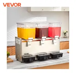 VEVOR 2 3 Tanks Commercial Beverage Dispenser Ice Tea Drink Machine 304 Stainless Steel Juice Dispenser for Restaurant