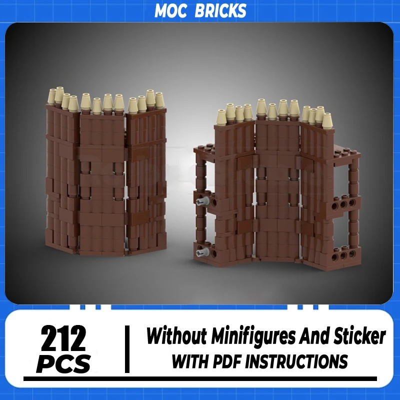 

Moc Building Block Модульный замок Палисада Шарнирный набор Модель Технология Кирпич DIY Сборка Модульная строительная игрушка Праздничные подарки