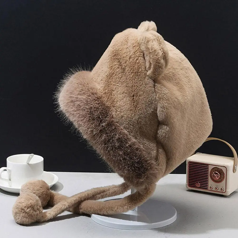 الكورية نمط سميكة الدب الأذن الدافئة أفخم ليو فنغ قبعة الخريف الشتاء الأطفال أزياء لطيف الدب حماية الأذن ضد البرد