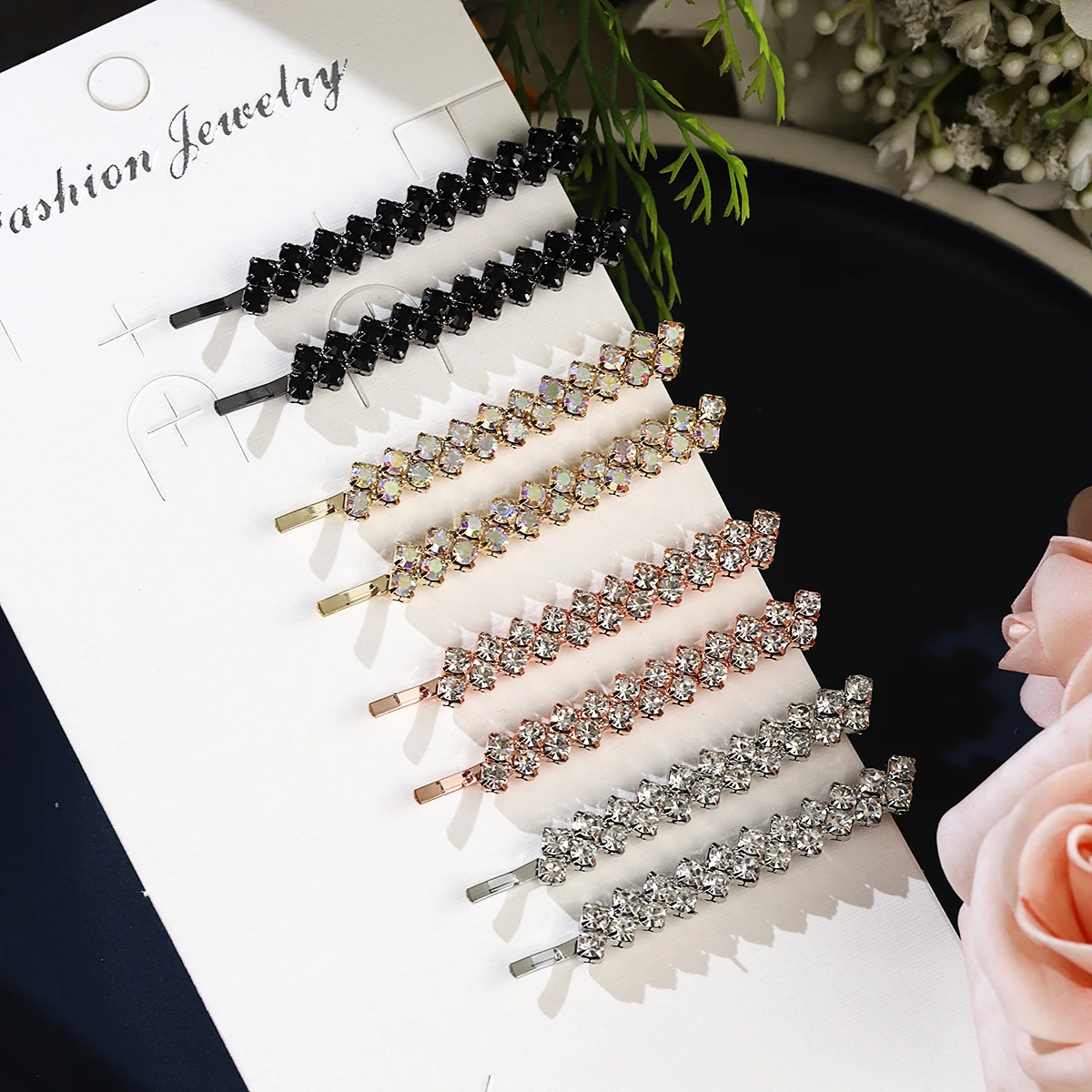 8PK One Clip Strass Haarspange Set Mode Pony Haarspangen Haarspangen für Frauen Mädchen Haarnadeln Kopfschmuck Schmuck als Geschenke