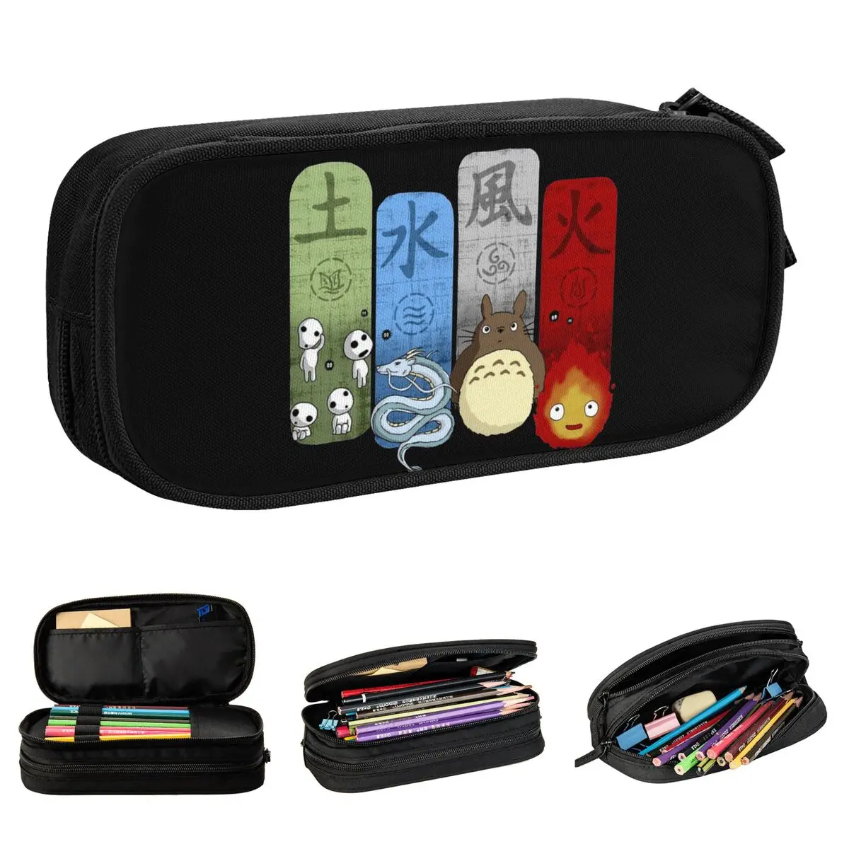 Pencil Cases New Totoros  Anime Pen Box Bags Kids Large Storage Office Gifts Pencilcases