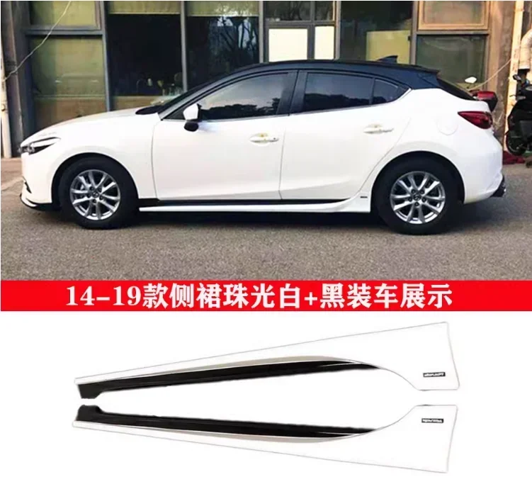 ABS Paint Side Extension Body Skirts Body Kit Lip Cover For Mazda 3 M3 Axela Hatchback 2014 2015 2016 2017 2018 2019