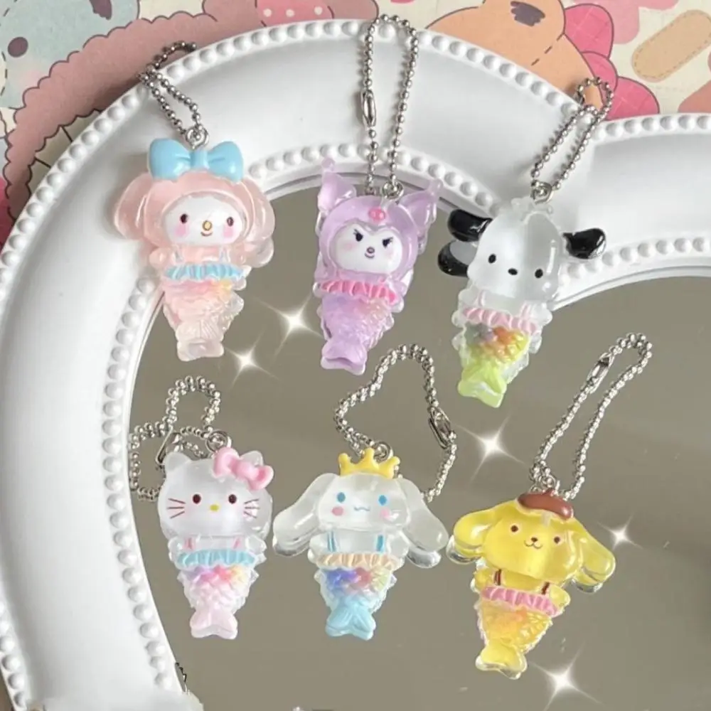 Sanrio Hello Kitty Kuromi mermaid jelly pendant Key buckle decoration Cartoon anime periphera Children Toys a birthday present