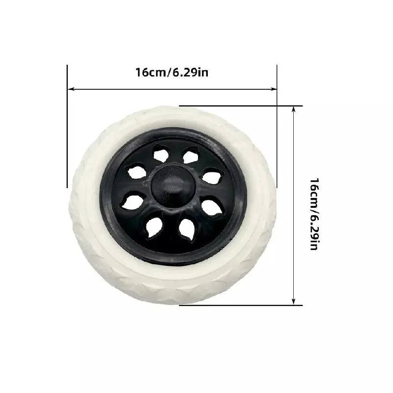 2Pcs Replacement Rubber Foaming Trolley Wheels Fit For Shopping Cart 6.3 Inch Spare Caster Accessories