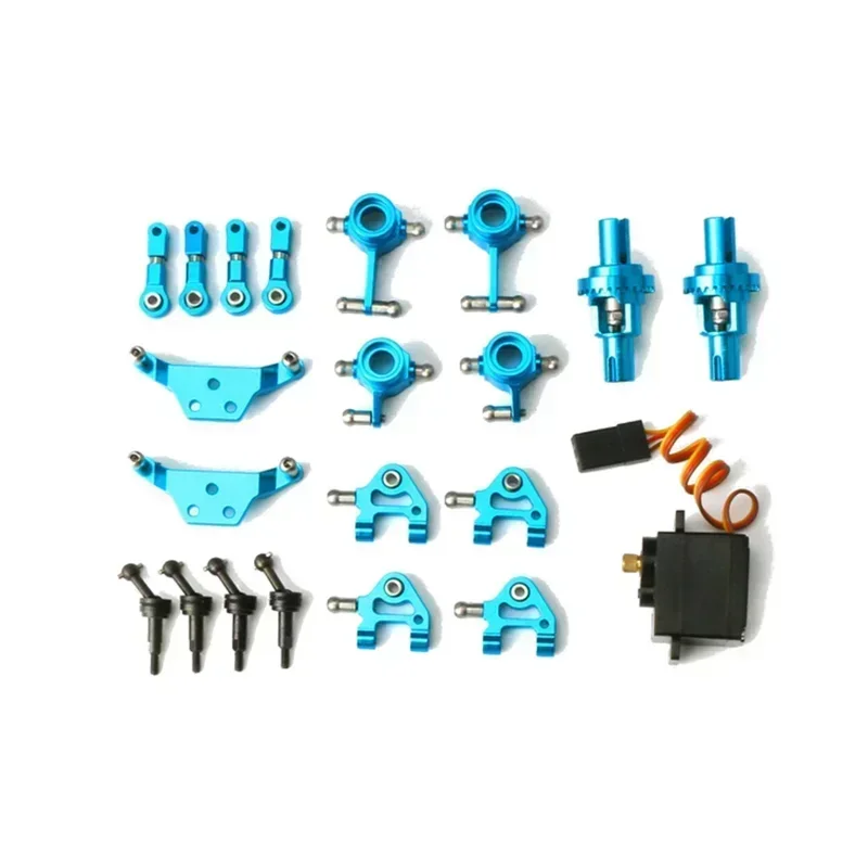 Per Wltoys P929 P939 K969 K979 K989 K999 1/28 RC Auto Parti Aggiornate In Metallo Tazza dello Sterzo Forcellone Ammortizzatore Piastra Set