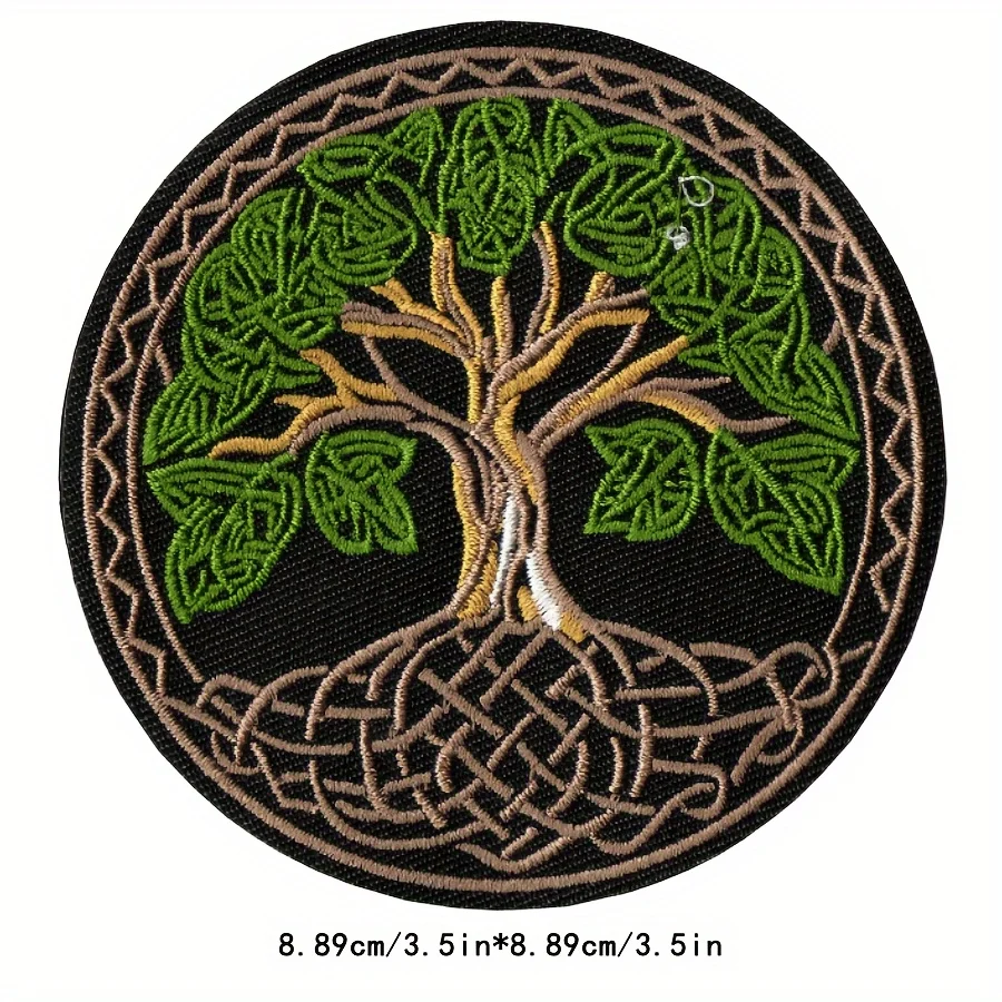 World Celtic Tree of Life Embroidered Classic Iron-on/Sew Patches – Bodhi Wisdom Nature Symbol for Jackets, Bags, and Clothing