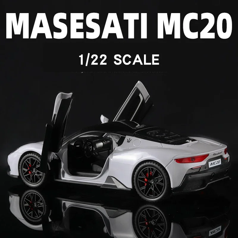 

1:22 Maserati MC20 Alloy Model Car Metal Diecast Large Scale Vehicle Sound and Light Toy Car Model Collection Gift For Boys