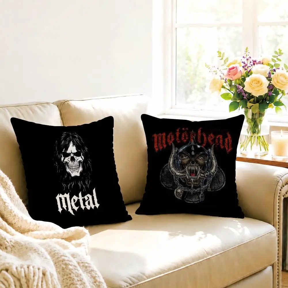 C-Cool M-METAL HEAD A-Art Pillow Case Square Double-Sided Sofa Cushion Cover Bedroom Bedside Pillow Gift