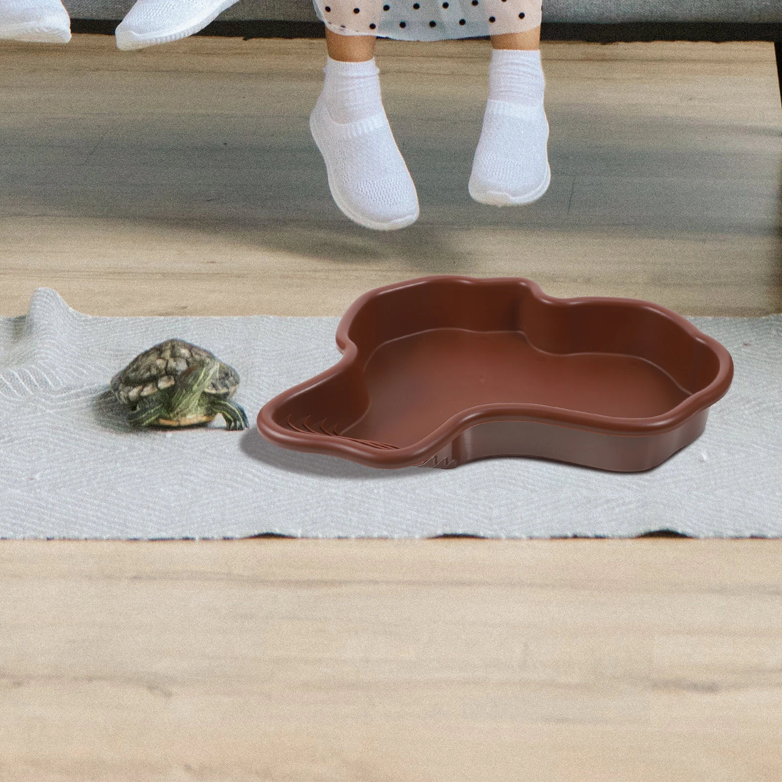 

Extra Large Bath Basin Pond Turtle Habitat Plastic Tortoise Pool Water Large Turtle Feeding Dish Reptile Feeding Dish Tortoise