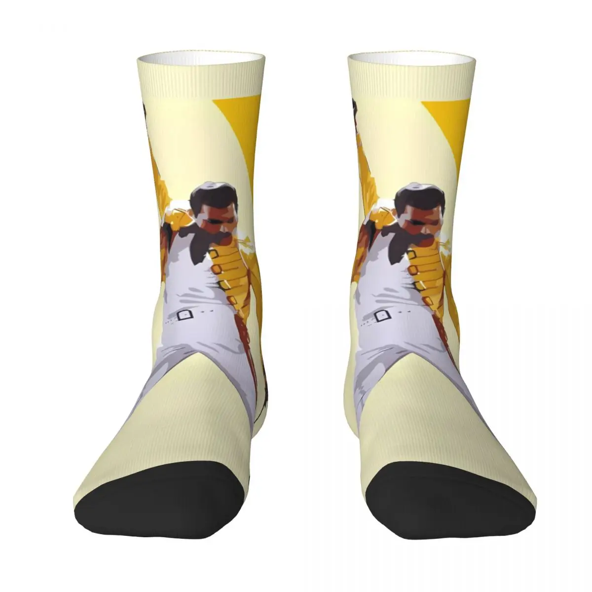 Queen Freddie-Fashion Band Socks Teenage Old School Mid Stockings Large Chemical Fiber Matching Sport Socks