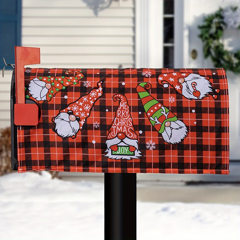 Merry Christmas Happy New Year Letter Mailbox Cover Magnetic Wrap Standard Size Letter Post Box Cover Home Garden Decoration