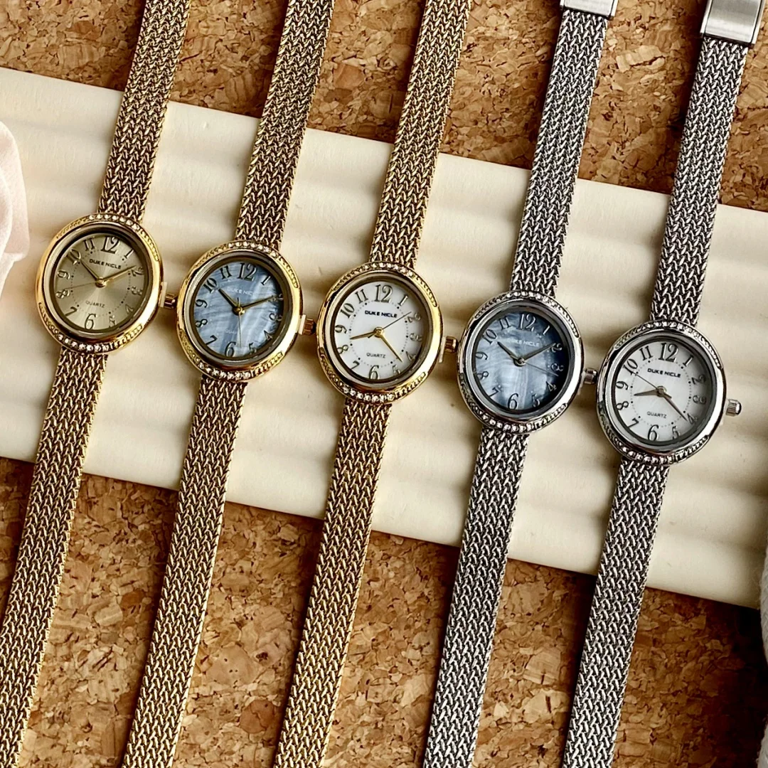 Vintage Adjustable Steel Band Bracelet Women Watches Golden Ladies Watch Oval Quartz Wristwatch Female Clock Relojes Para Mujer