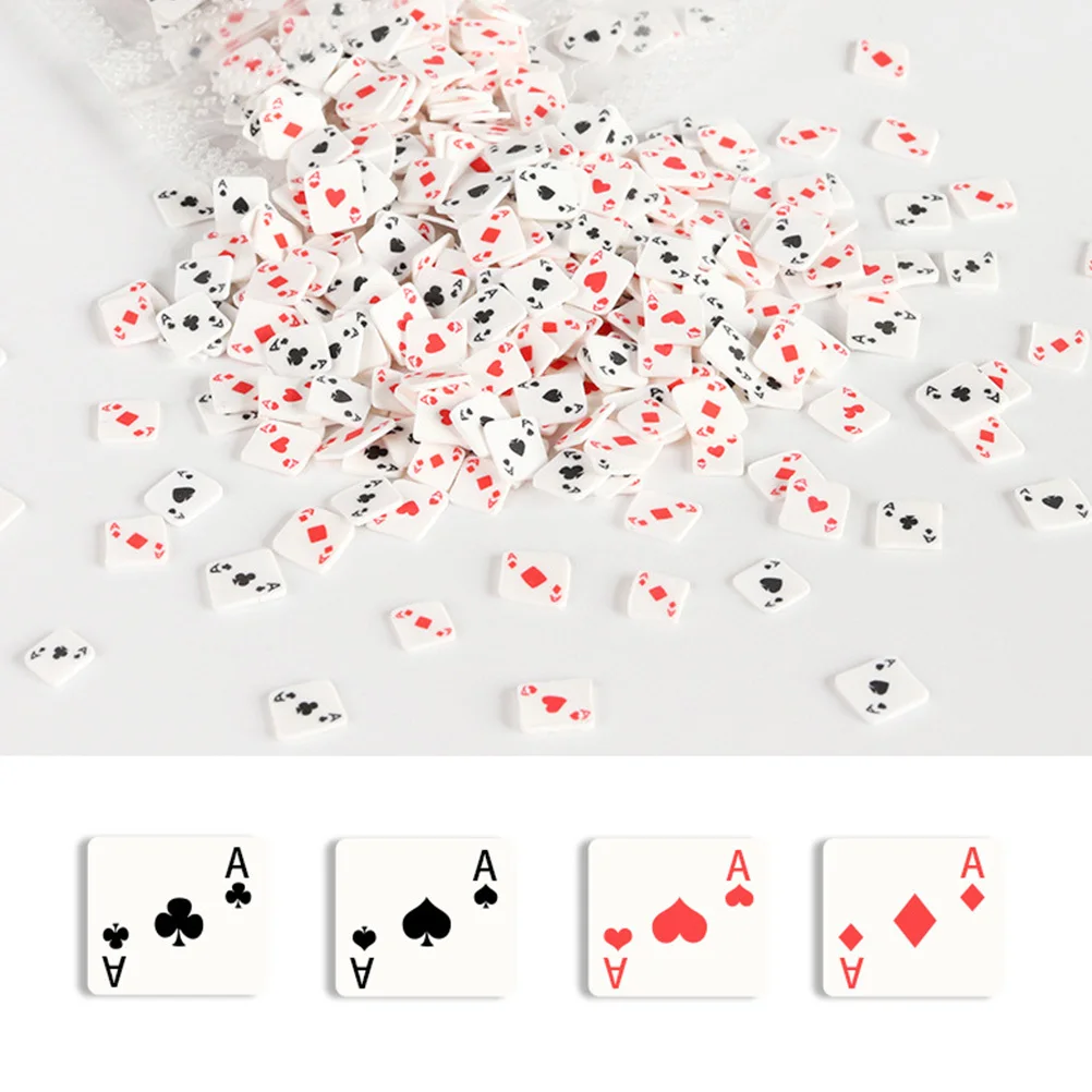 

4pcs Poker Shaped Polymer Clay Nail Art Decorations Diy Manicure Accessories Simulation Playing Card Nail Charms For Salon Home