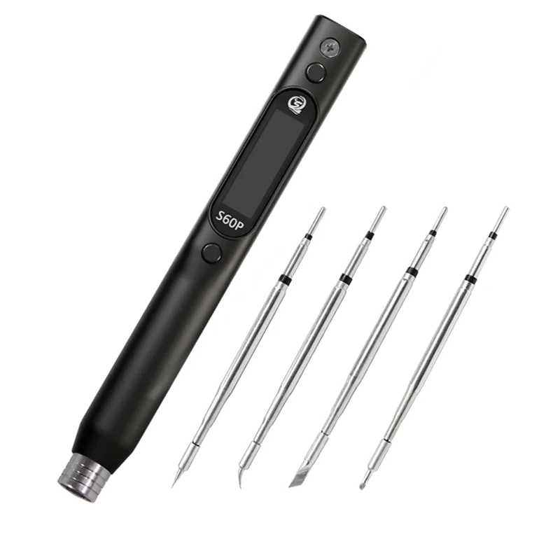 SEQURE S60P Anti-Static Nano Soldering Iron Pen Support PD/QC Power Supply Iron Tip Set Compatible with C210 Solder Tip