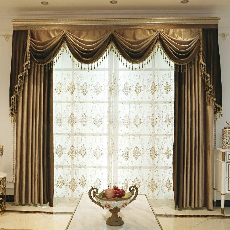 Merci StoreVelvet European Style Window Curtains Luxury For Living Room Bedroom Villas Floor To Ceiling Blackout Drapes Room Div
