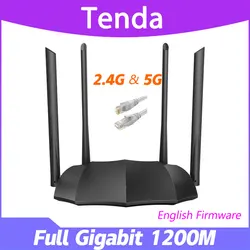 Tenda Ac8 Gigabit Router Global English Version Gigabit Ipv6 AC1200 Dual Wireless Full 5g Ethernet WiFi Lan Network