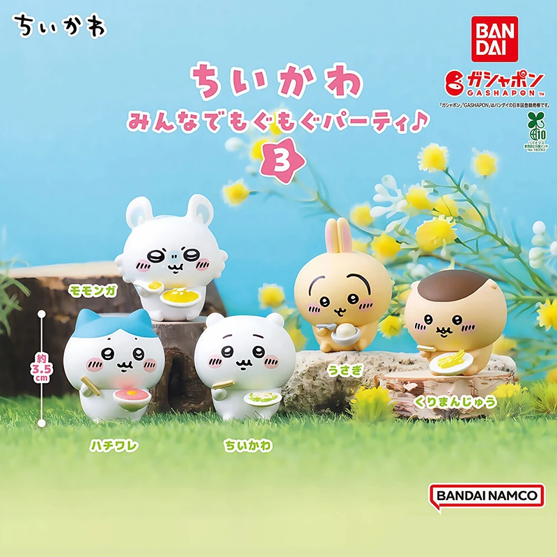

Bandai Authentic Japanese 3rd Edition Chiikawa Food Style Gashapon Figures Hachiware Usagi Cute Anime Figurines For Collectors