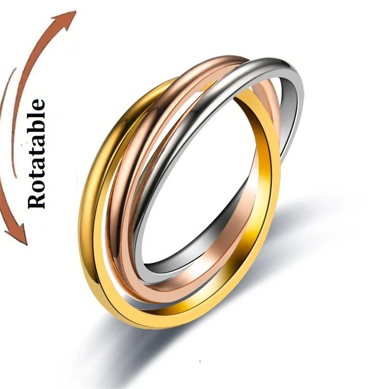 Anti Stress Angst Fidget Spinner Paar Ringe Frei Drehen Schmuck für Männer Frauen Edelstahl Knuckle Ring Hochzeit Bague